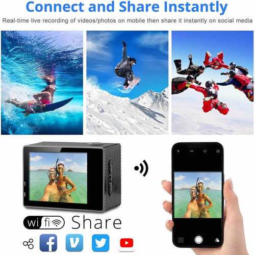 4K Waterproof Action Camera + RF Remote. Big A Store Australia