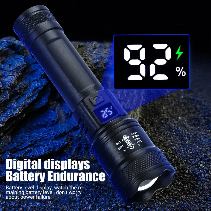 2000LM Tactical LED Flashlight with USB Charging & Power Bank | Big A Store