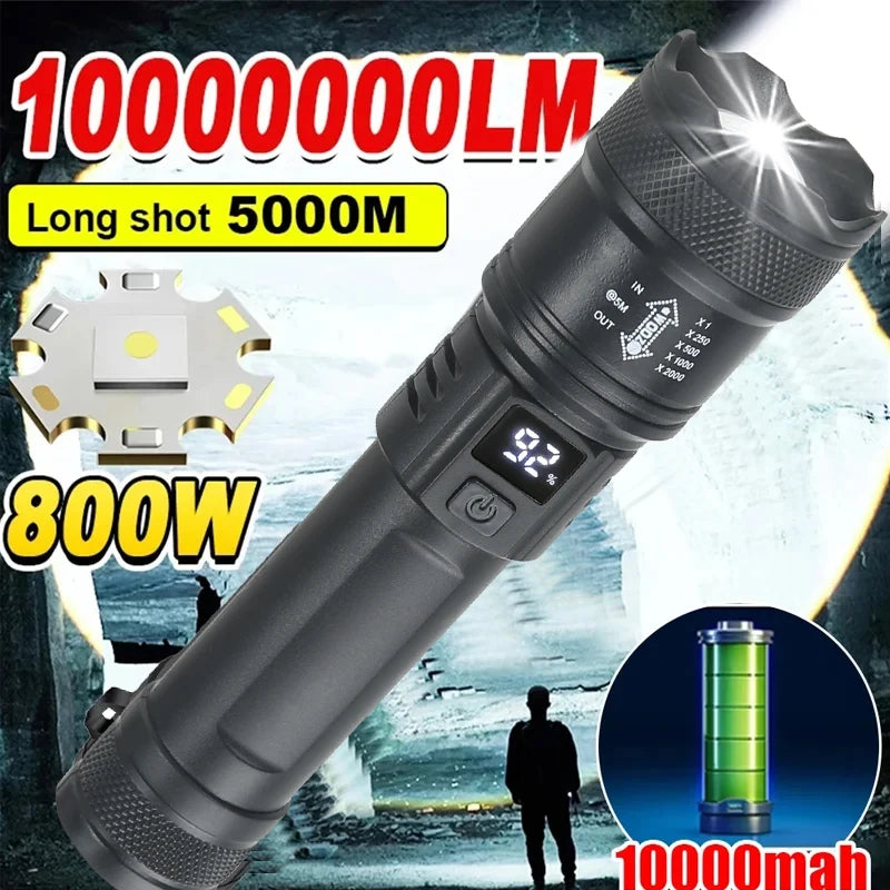 2000LM Tactical LED Flashlight with USB Charging & Power Bank | Big A Store