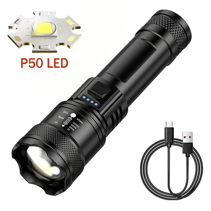 2000LM Tactical LED Flashlight with USB Charging & Power Bank | Big A Store