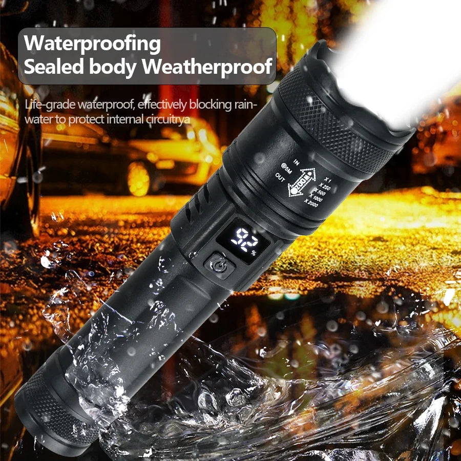 2000LM Tactical LED Flashlight with USB Charging & Power Bank | Big A Store