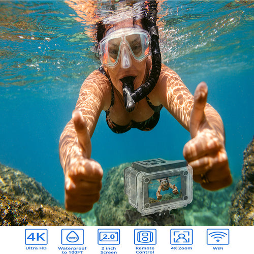 4K Waterproof Action Camera + RF Remote. Big A Store Australia